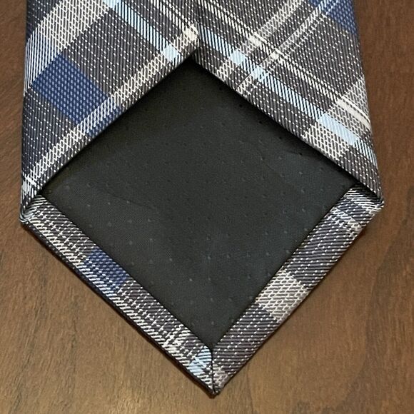 Platinum Designs Blue Gray Hand Made 100% Polyester Men’s Neck Tie Made In China - Picture 2 of 9